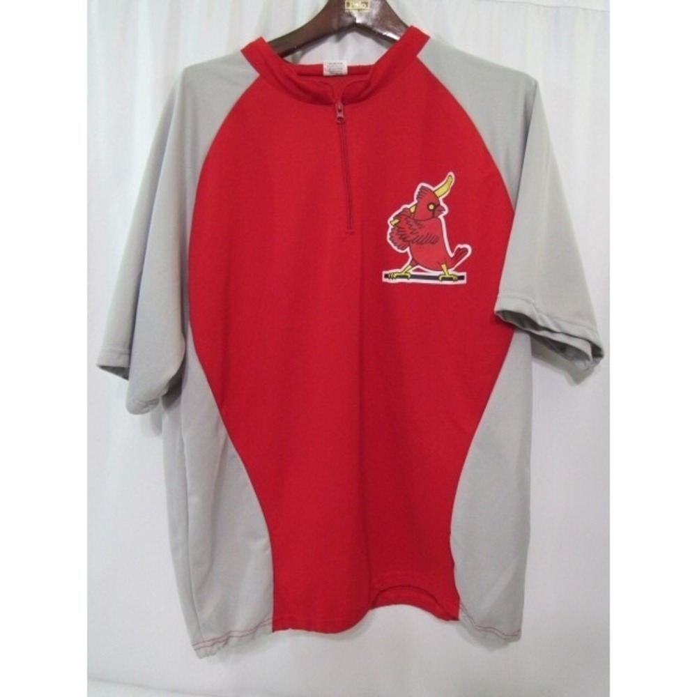 St.‎ Louis Cardinals Pullover 1/4 Zip Red Warm Up Polyester Jacket Size XL